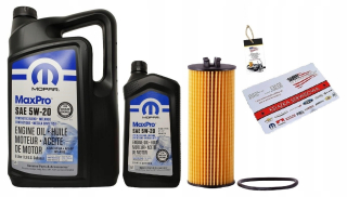 Mopar 5W20 6L + MO-744 Olejový filter + Freebies