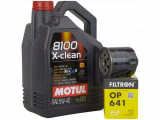 Motul 8100 X-Clean 5W40 5L+OP641 Olejový filter