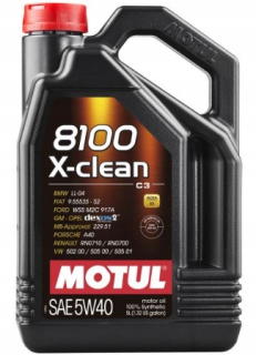 Motul 8100 X-Clean 5W40 Syntetický olej C3 5L