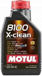 Motul 8100 X-Clean C3 5W40 API SN DEXOS2 1L