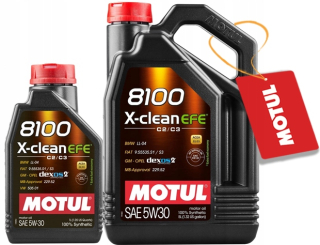 Motul 8100 X-Clean EFE 5W30 6L (5L+1L) ACEA C2/C3