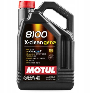 Motul 8100 X-Clean Gen2 5W40 motorový olej 5L