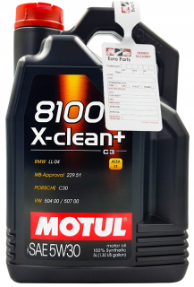 Motul 8100 X-Clean+ Plus 5W30 5L BMW VW