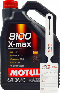 Motul 8100 X-MAX 0W40 5L A3/B4 CF BMW Mercedes