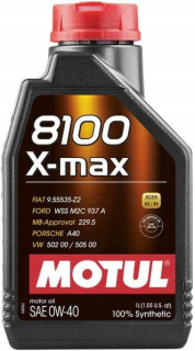 Motul 8100 X-MAX 0W40 API SN ACEA A3/B4 1L