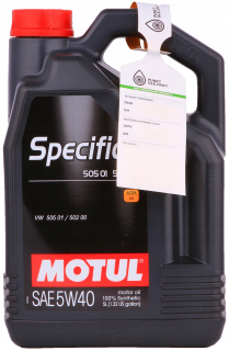 Motul špecifický 505.01 502,00 5W40 - 5L