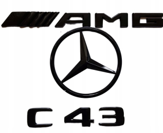 Mercedes C43 AMG EMBLEMS Hviezdy čierne známky