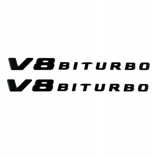 Mercedes V8 Biturbo Emblem Black Stamp (pár)