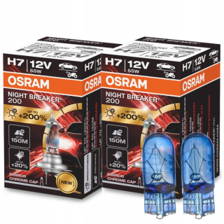 Žiarovky - Silné žiarovky H7 Osram Night Breaker + 200% + W5W