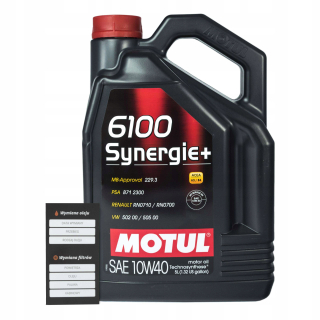 Motul 6100 10W40 5L + karta na zmenu oleja