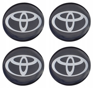 NÁLEPKY NA KRYTY KOLIES TOYOTA 50 MM CAP
