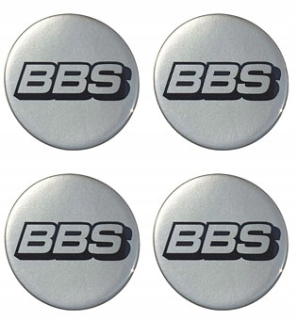 Nálepky pre ráfiky BBS Hubcaps 60 mm striebro