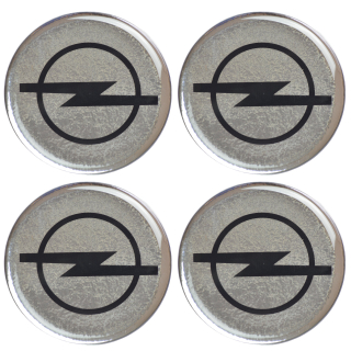 Nálepky pre hubcaps Opel Rims 60 mm striebro