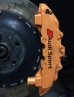 Nálepka na logo Audi Sport pre terminály 4 ks čierne