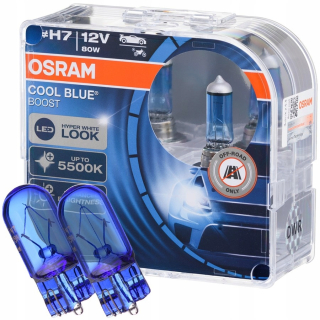 Žiarovky - Modré žiarovky H7 Osram Cool Blue Boost + W5W