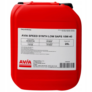 Avia Synth Synth Low SAPS 10W40 20L motorový olej