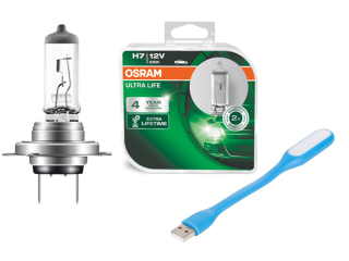 Žiarovky - OSRAM H7 Ultra Life 4 roky záruka + USB lampa