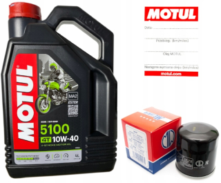Motul 5100 SAE 10W40 Olej + filter MIW Meiwa HF204