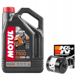 Motul 7100 10W40 4L oleja + filter K&N KN204
