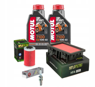 Olej Motul 7100 KTM DUKE 125 17-20r Filtre Zapaľovacia sviečka