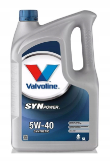 Valvolinová synpočka 5 L 5W-40 motorový olej