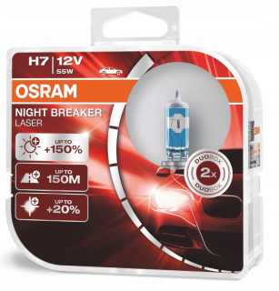 Žiarovky - Osram H7 Night Breaker Laser +150% duo box