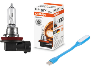 Žiarovky - OSRAM H9 65W Originálna línia + lampa USB