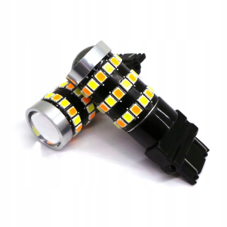 Žiarovky - P27/7W LED 3157 12V Biele oranžové Canbus