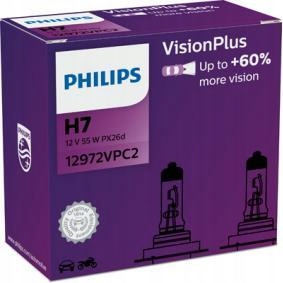 Žiarovky - Philips H7 VisionPlus +60% 12972VPC2 Box 2 PCS
