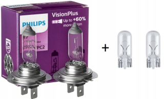 Žiarovky - Philips Bulbs H7 VisionPlus + 60% 12V 55 W + 2 W5W