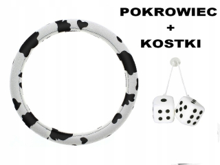 Poťah na volant - Kryt riadidla 37-39 cm svetlo biely +kocky