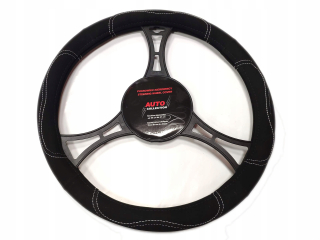 Poťah na volant - Kryt volantu M 37-39 cm čierny nubuk