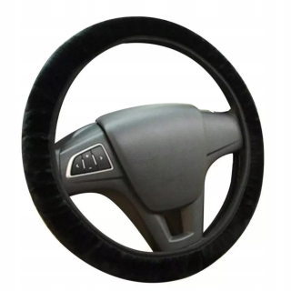 Poťah na volant - Kryt krytu čiernym kožušinovým volantom