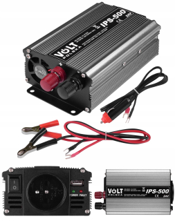 AUTO IAUTO INVERTOR 12V 230V 500/1000W SINE NVERTOR 12V 230V 500/1000W SINE24V 230V 350/500W USB Volt Polska TIR prevodník