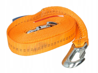Ťažné lano - Ťahací pásový kábel 5 mX3,5 cm 2 háčiky 2T