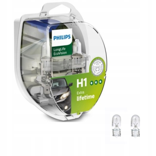 Žiarovky - Philips H1 Longlife Ecovision Super Life + W5W