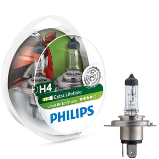 Žiarovky - Philips H4 Longlife Ecovision žiarovky 4x strán
