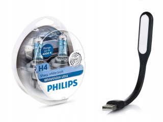 Žiarovky - Philips Bulbs H4 WhiteVision Ultra 4200K + W5W