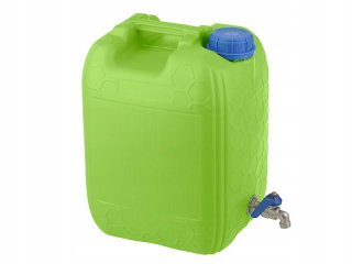 Kanister na benzín - 10L vodná nádoba s kovovým ventilom, zelená
