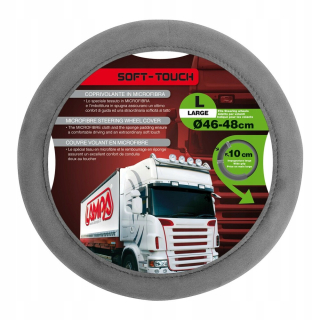Poťah na volant - Kryt riadidla 46-48 l Soft Touch Grey
