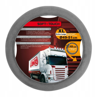 Poťah na volant - Kryt volantu 49-51 XL Soft Touch Grey
