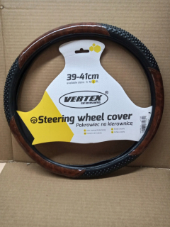 Poťah na volant - Čierny volant/drevo 39-41 cm vrchol