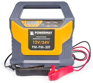 Klinový remeň kosačky - Powermat PM-PM-30T 30 A 12/24 V usmerňovač