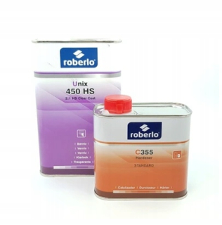 Roberlo bezfarebný lak UNIX 450 HS 2: 1 + C355