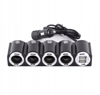 Distribútor automobilov zapaľovač 4 + 2 USB