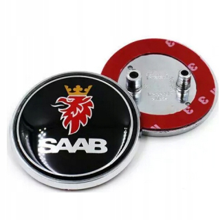 SAAB 68 mm čierny nový znak Logo 2 a 3 PIN