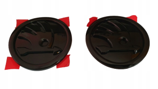 SKODA LOGO EMBLEM 90 mm čierny lesklý x 2 ks