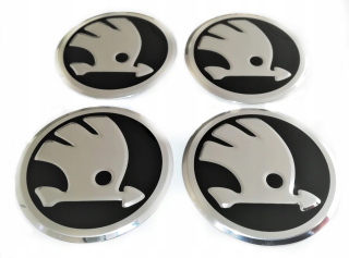 Nálepky na logo Skoda Zmluv 64 mm hliníkové 4 ks