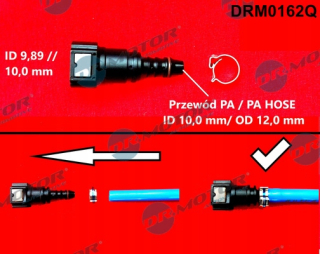 Jednoduchý rýchly konektor pre 9,89/10 mm krb s O-krúžkom