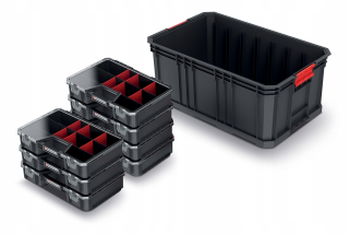 Box, skrinka na náradie - Organizátor košík na náradie + 7x kontajner